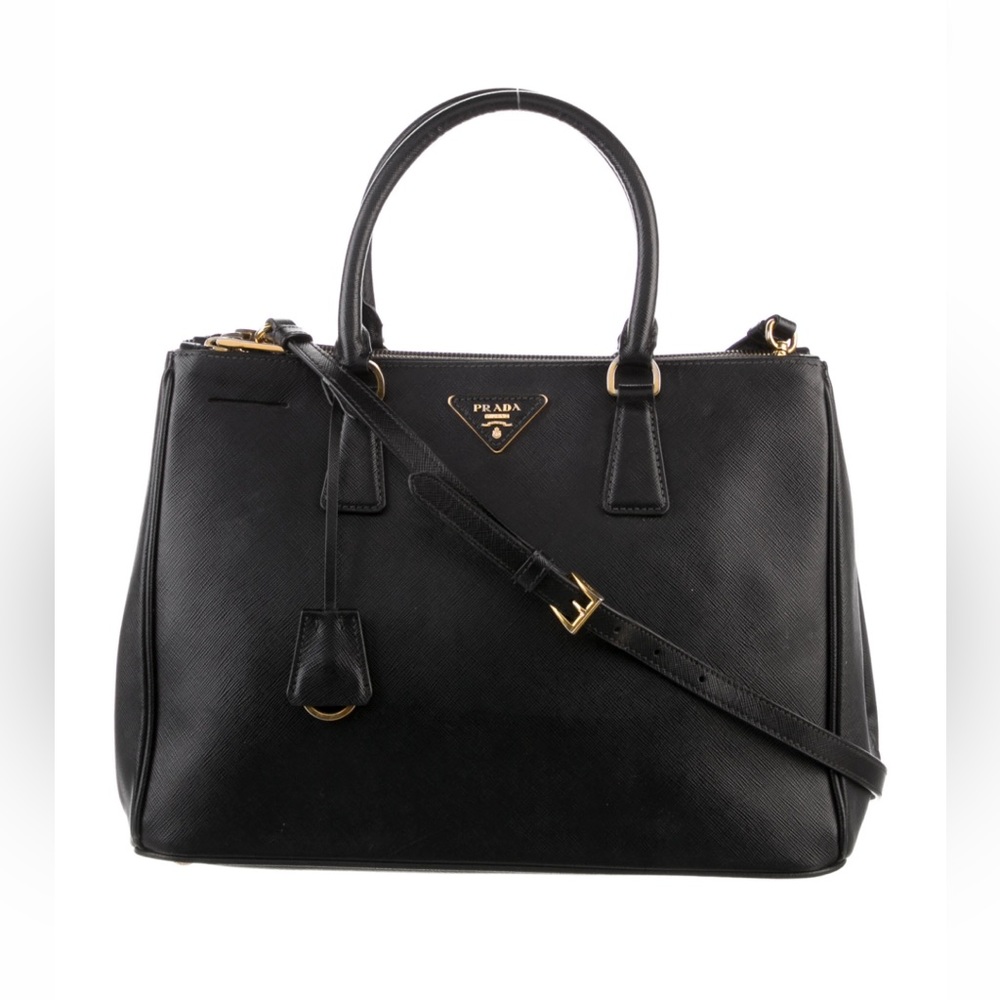 Prada Medium Saffiano Double Zip Galleria Tote